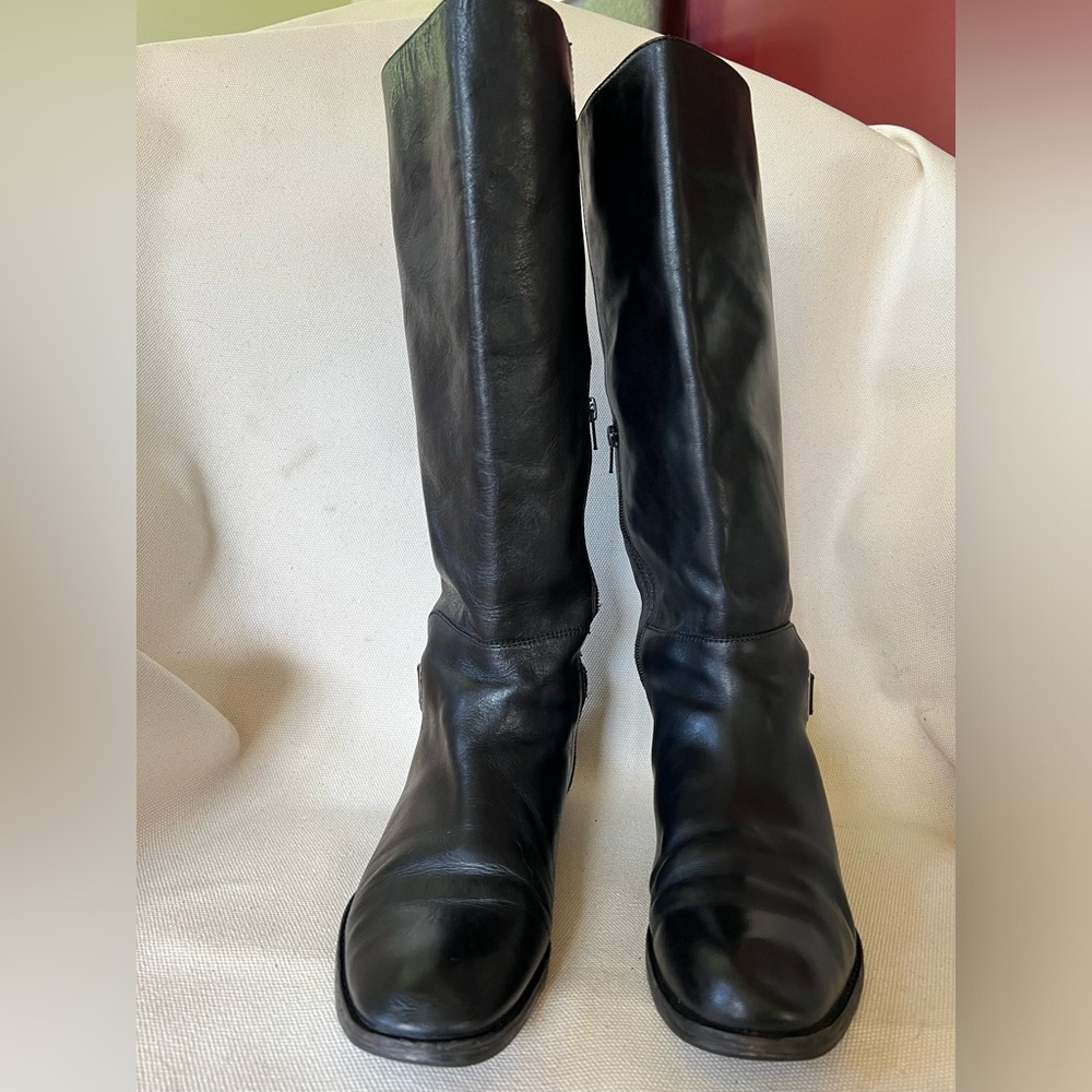 Coach women’s riding boots, black leather